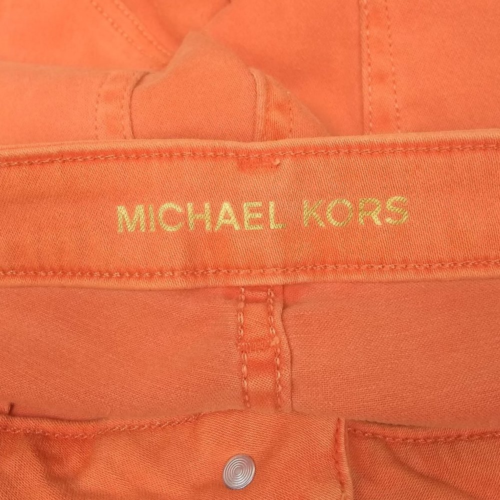Michael Kors Izzy Skinny Mid Rise Jeans Marigold Size 4 - Picture 7 of 9